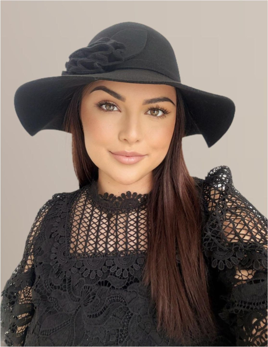 Palarie dama fetru Sabrina-palarie grena, palarie reglabila [4]