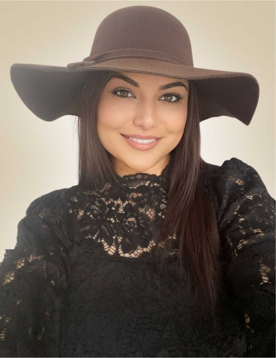Palarie dama cu boruri mari MISS ROMA (MARO mahon) - marime unica, reglabila [1]
