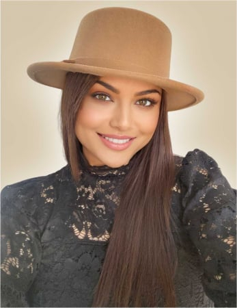 Palarie dama cu boruri rotunde MISS CASTILLIA (MARO cappuccino) - marime unica, reglabila [1]