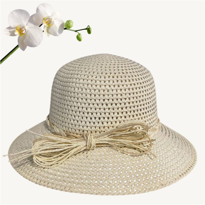 Palarie dama de lux cu boruri rotunde medii SIDONIA LUX (CREM) - marime unica, reglabila [4]