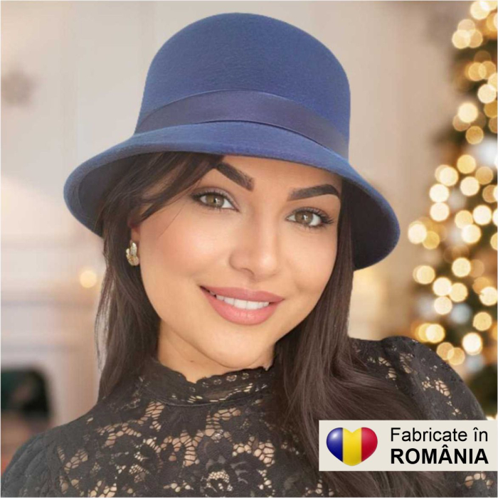 Palarie dama PARIS LUX -palarie albastru, reglabila [5]