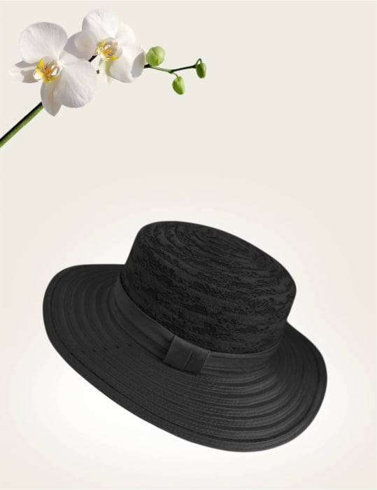 Palarie dama organza SOFIA CHIC negru, reglabila [4]