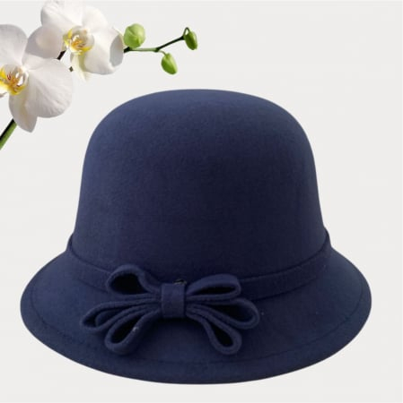 Palarie de dama cu boruri rotunde MONALISA (BLEUMARIN) - marime unica, reglabila [4]
