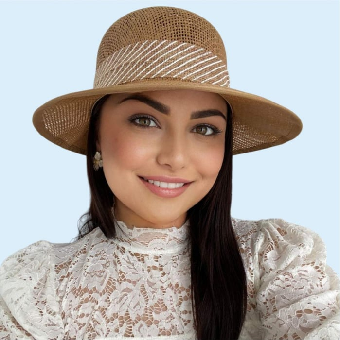 Palarie de soare de lux cu boruri tip sepcuta COCHETTE LUX (MARO aramiu) - marime unica, reglabila [3]