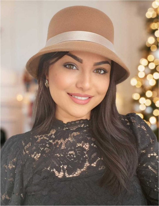 Palarii dama din fetru lux PARIS LUX (MARO cappuccino) - marime unica, reglabila [1]