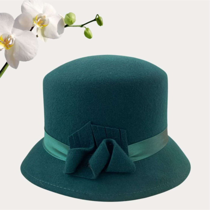 Palarii dama din fetru lux PARIS LUX (VERDE) - marime unica, reglabila [3]