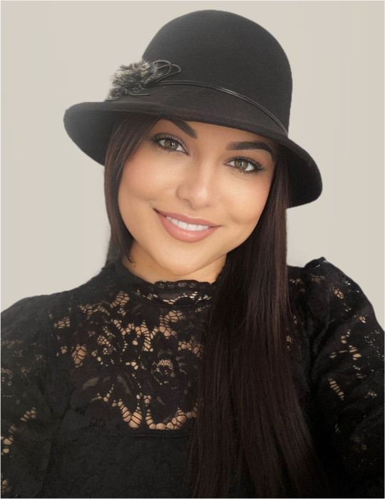 Palarie dama fetru Janet-palarie grena, palarie reglabila [3]