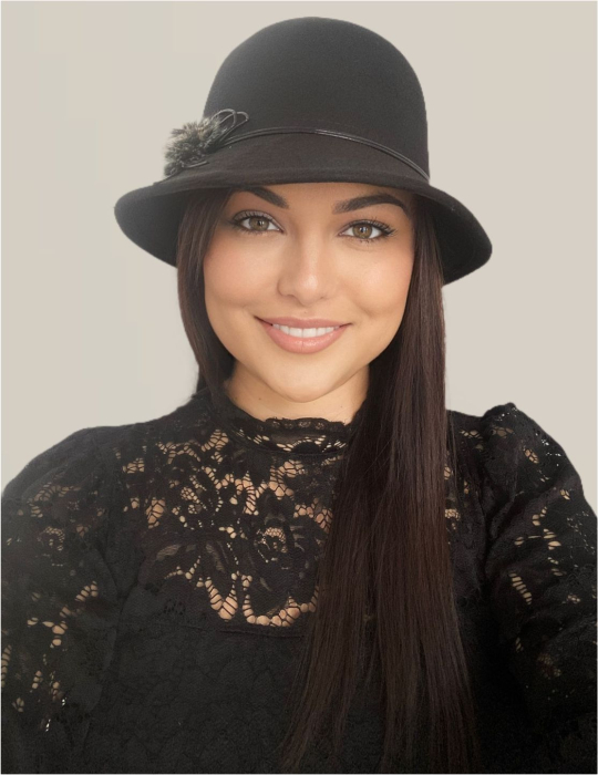 Palarie dama fetru Janet-palarie grena, palarie reglabila [2]