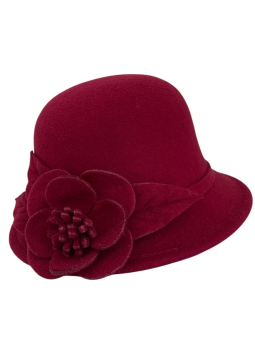 Palarie dama fetru Rose-palarie grena, palarie reglabila [6]
