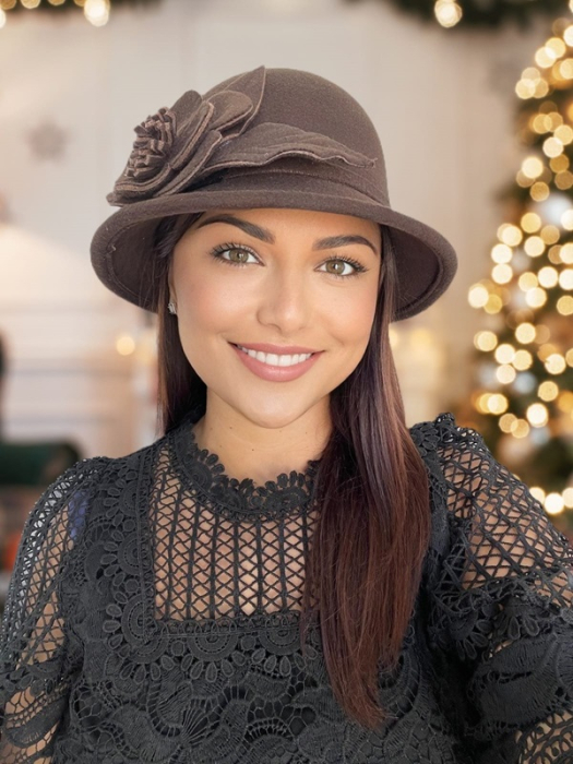 Palarie dama fetru Rose-palarie maro, palarie reglabila [3]