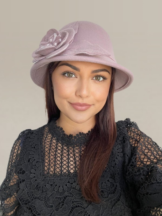 Palarie dama fetru Rose-palarie roz, palarie reglabila [4]