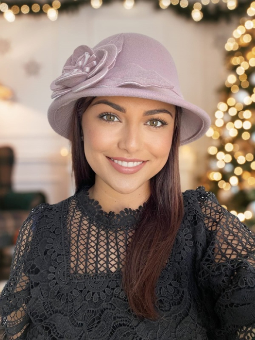 Palarie dama fetru Rose-palarie roz, palarie reglabila [3]