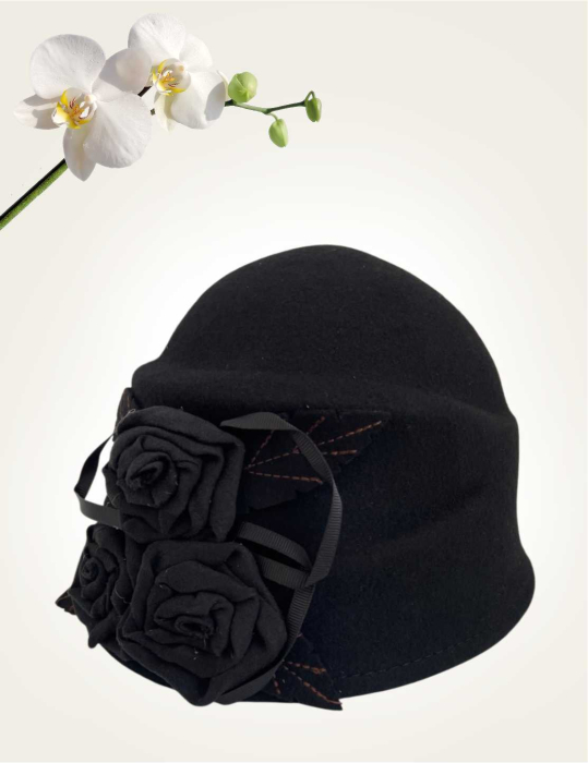 Palarie dama fetru Ariana-palarie neagra [5]