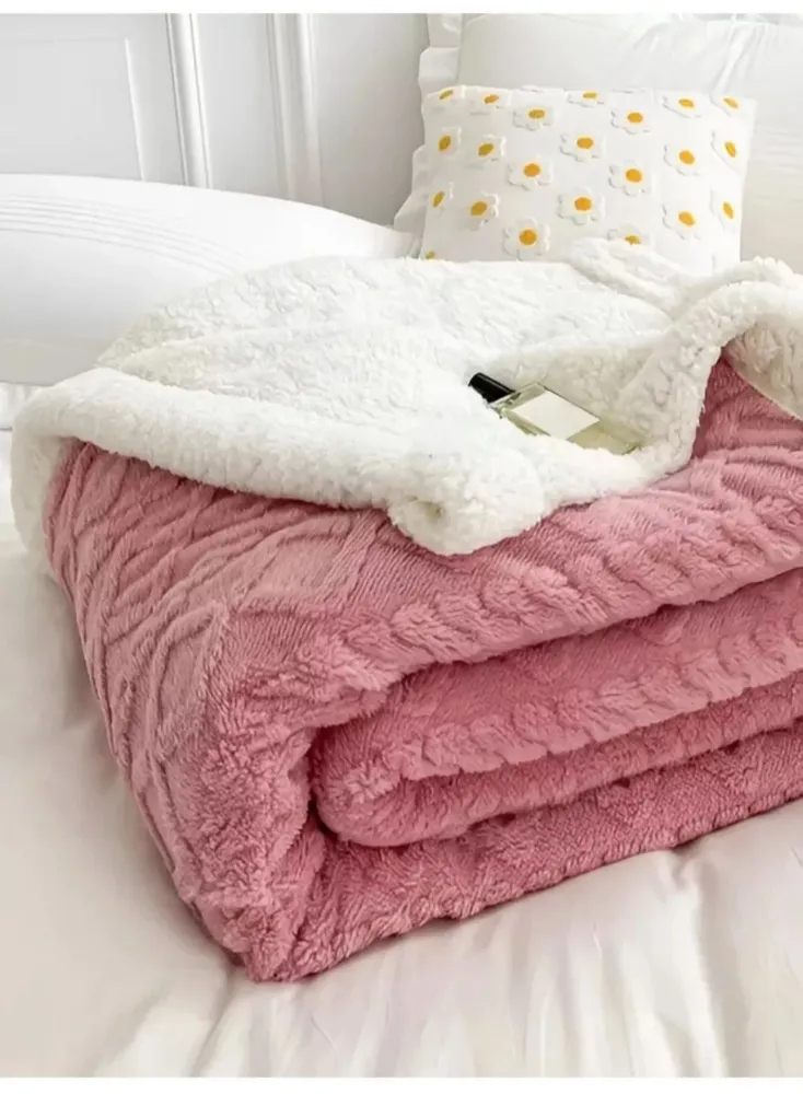 Patura groasă Cocolino Lux cu 2 fete, captusita cu blanita, 200*230 cm (ROZ pudra) [5]