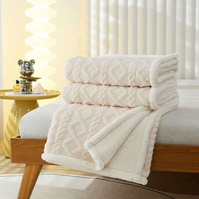Patura groasă Cocolino Lux cu 2 fete, captusita cu blanita, 200*230 cm (CREM) [3]