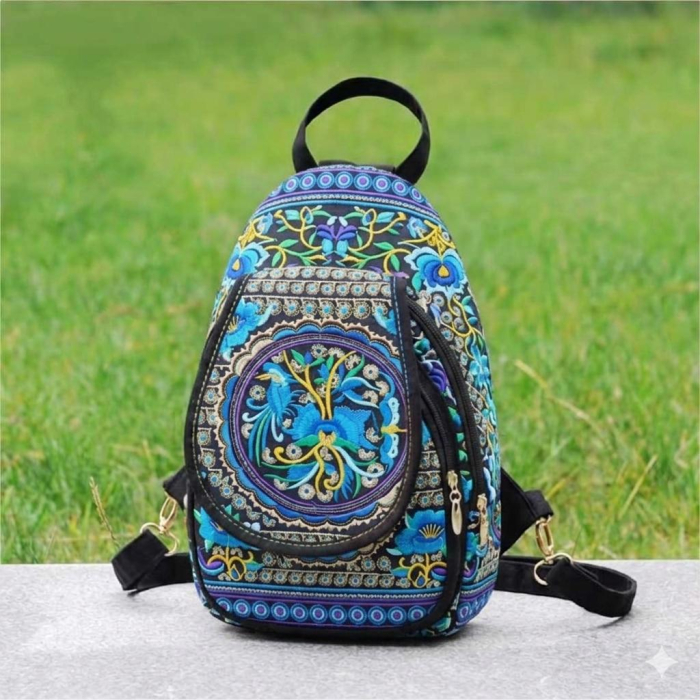Rucsac  elegant de dama - Fantezie Chic  Albastru [2]