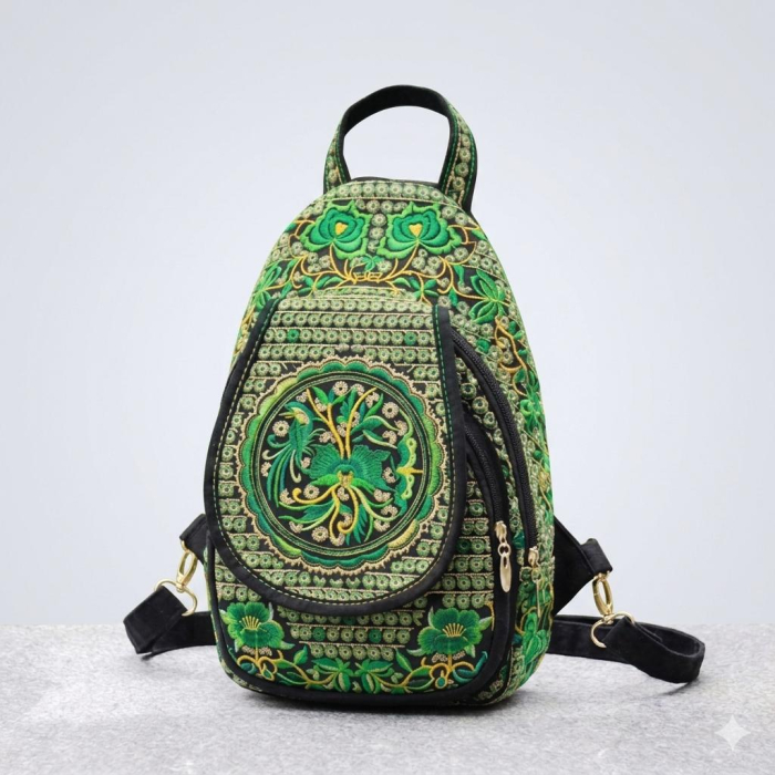 Rucsac  elegant de dama - Fantezie Chic - Verde [2]
