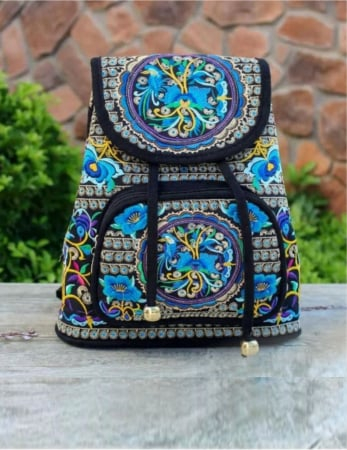 Rucsac  elegant de dama - Fantezie in Albastru [2]