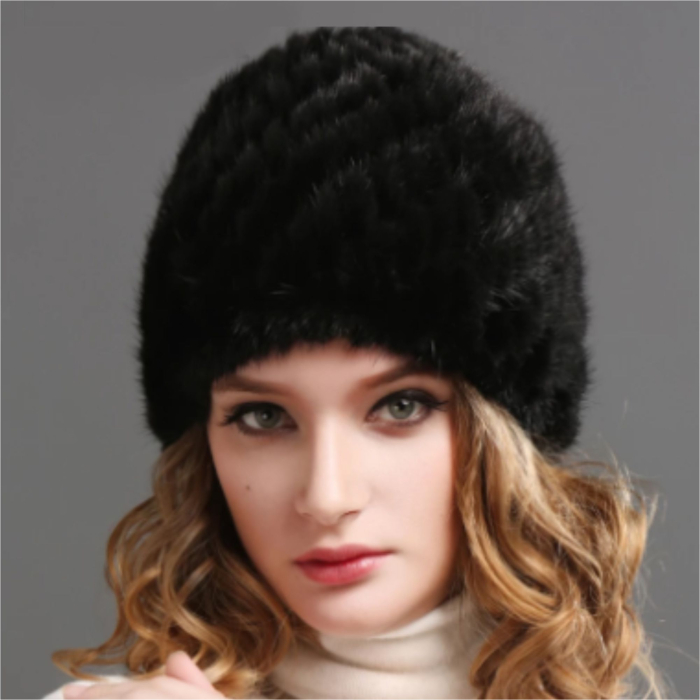 Caciula din blana de NURCA - Princess Lux (NEAGRA) - marime universala [3]