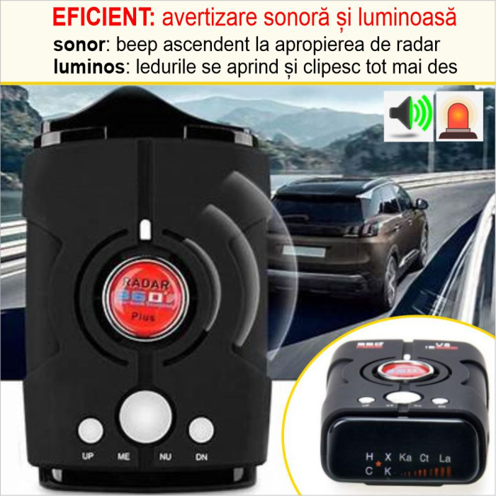 Detector Radar V8 360 Plus cu alerta sonora + luminoasa si arie de detectie la 360 grade [3]