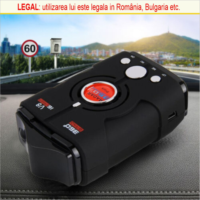 Detector Radar V8 360 Plus cu alerta sonora + luminoasa si arie de detectie la 360 grade [8]