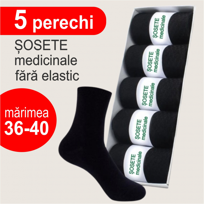 Set 5 perechi de sosete medicinale fara elastic - 2 marimi (culori inchise) [6]