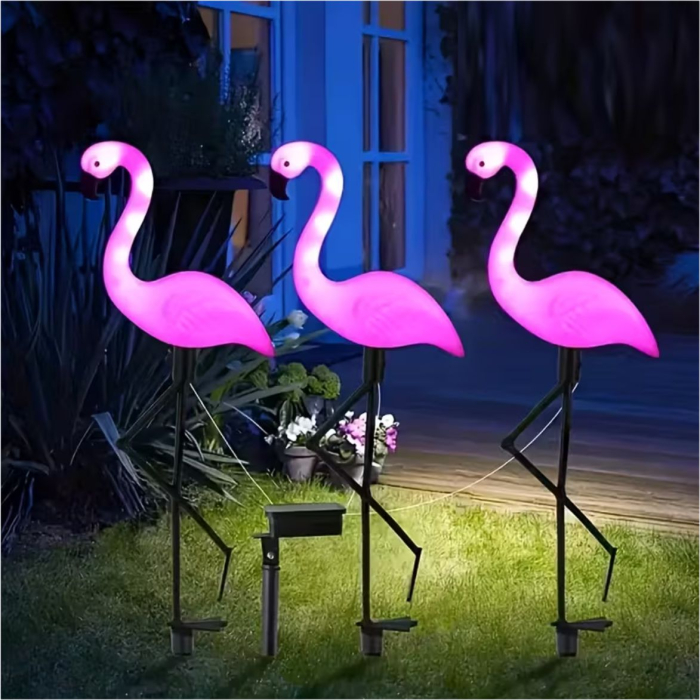Decorațiuni solare luminoase - Flamingo Roz [10]