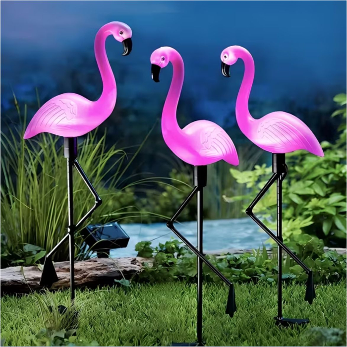 Decorațiuni solare luminoase - Flamingo Roz [2]