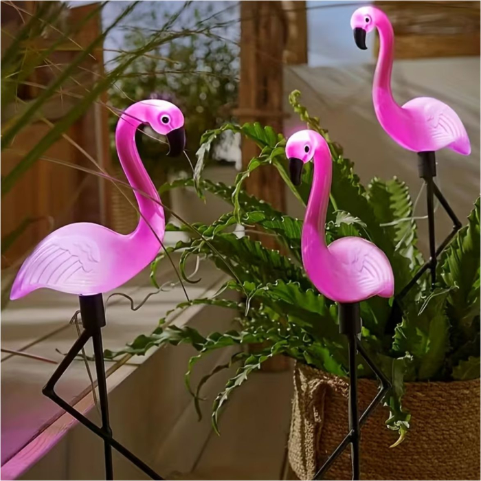 Decorațiuni solare luminoase - Flamingo Roz [8]