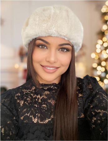 Caciula eleganta din blana JULIETTE (CREM) - marime universala, reglabila [1]