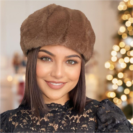 CACIULI BLANA - Caciula eleganta din blana JULIETTE (MARO) - marime universala, reglabila