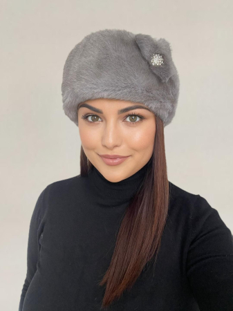 Caciula eleganta din blana LADY LUX (GRI) - marime UNICA, REGLABILA [4]