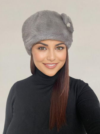 Caciula eleganta din blana LADY LUX (GRI) - marime UNICA, REGLABILA [3]