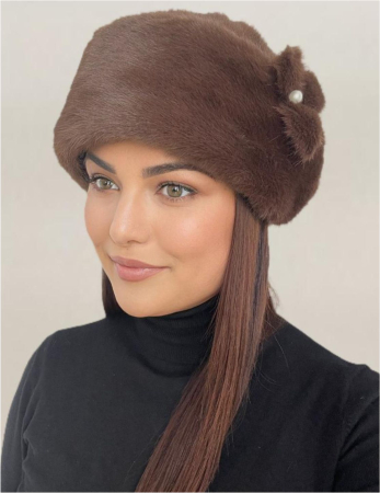 Caciula eleganta din blana LADY LUX (MARO) - marime UNICA, REGLABILA [3]