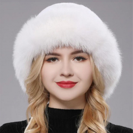 CACIULI elegante de blana SUPERB - Caciula eleganta din blana SUPERB CHIC (ALB) - marime unica