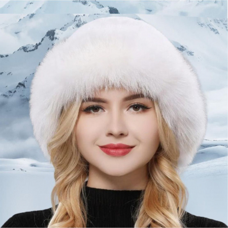 Caciula eleganta din blana MISS SUPERB (ALB) - marime universala [2]