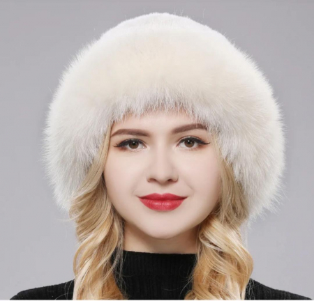 Caciula eleganta din blana SUPERB CHIC (CREM) - marime unica [1]