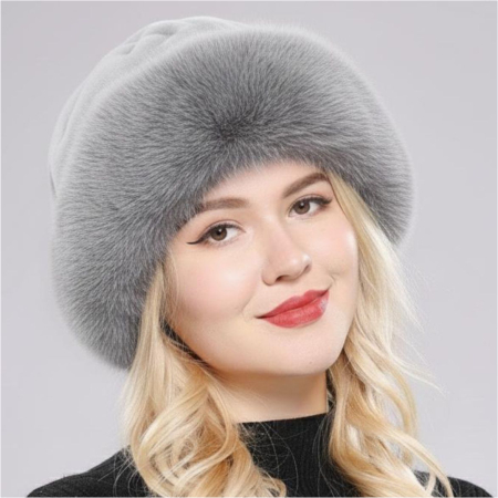 CACIULI elegante de blana SUPERB - Caciula eleganta din blana SUPERB CHIC (GRI) - marime unica