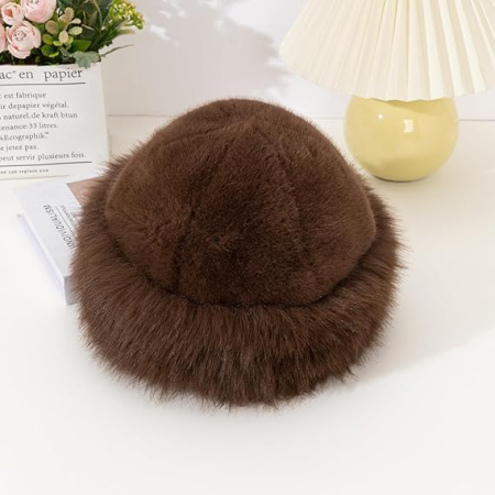 Caciula eleganta din blana SUPERB CHIC (MARO) - marime unica [4]