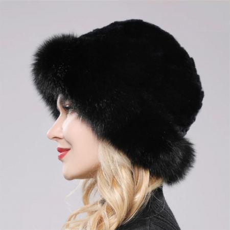 Caciula eleganta din blana SUPERB CHIC (NEAGRA) - marime universala [2]