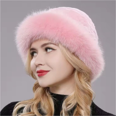 Caciula eleganta din blana SUPERB CHIC (ROZ) - marime unica [3]