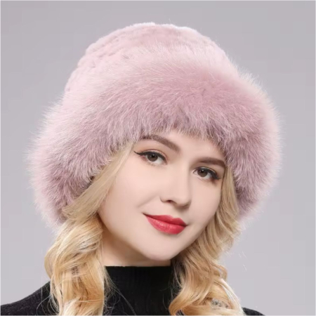 Caciula eleganta din blana SUPERB CHIC (ROZ) - marime unica [2]