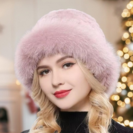 Caciula eleganta din blana SUPERB CHIC (ROZ) - marime unica [1]