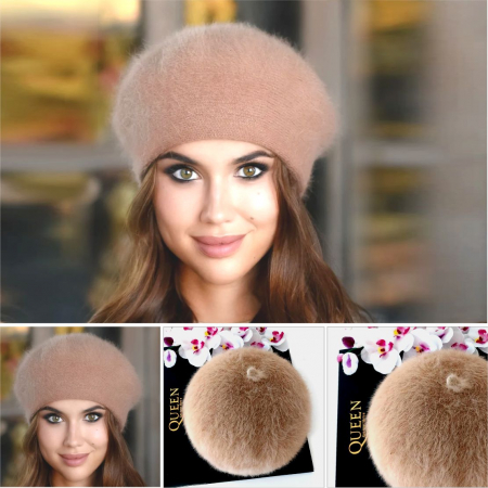 Caciulita eleganta din lana de Angora (MARO cappuccino) - marime UNIVERSALA [1]