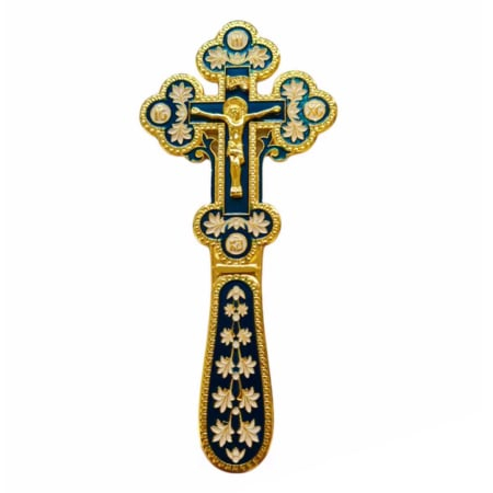 Cruce de binecuvantare - auriu+albastru, 20 cm [1]