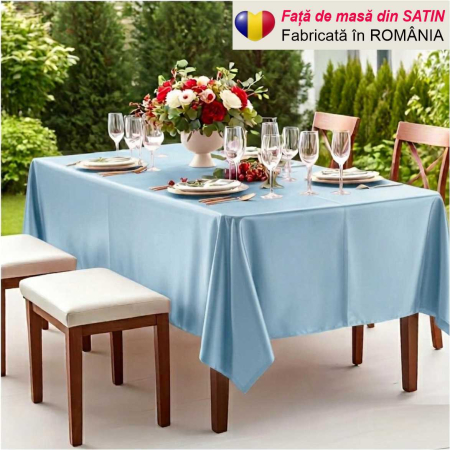 FETE MASA - Fata de masa eleganta din satin lux - Elegance Lux (ALBASTRU deschis)