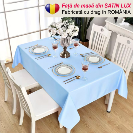 FETE MASA - Fata de masa de Paste din satin lux - Elegance Lux (ALBASTRU deschis)
