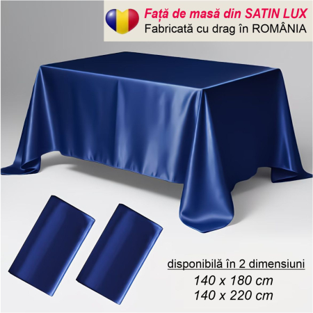 FETE DE MASA PASTE - Fata de masa de Paste din satin lux - Elegance Lux (ALBASTRU inchis)