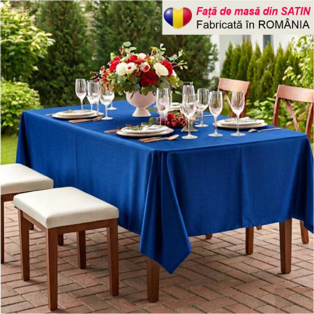FETE MASA - Fata de masa eleganta din satin lux - Elegance Lux (ALBASTRU)