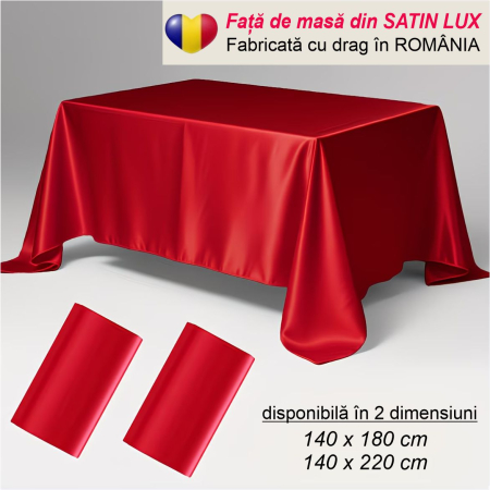 FETE DE MASA PASTE - Fata de masa de Paste din satin lux - Elegance Lux (ROSU)